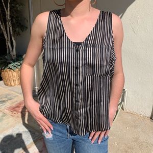 Stripped Button Up Top